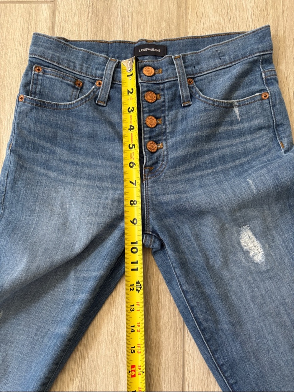 J. Crew Blue Denim Jeans With Pockets & Raw Hem Size 26 - Picture 8 of 12